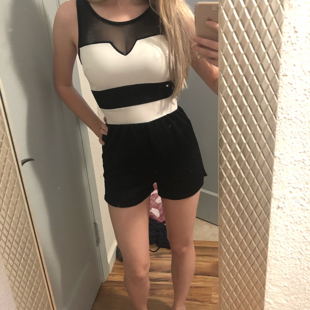 Black and white Romper